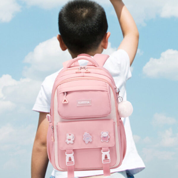 Kids Backpack Children School Bags for Girls Orthopedic Waterproof Primary Schoolbag Book Bag (pink) - Image 3