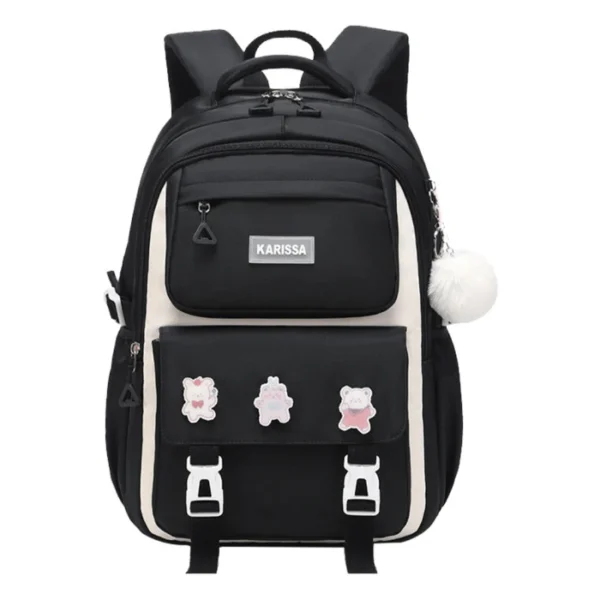 Kids Backpack Children School Bags Waterproof Primary Schoolbag (black)